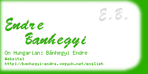 endre banhegyi business card
